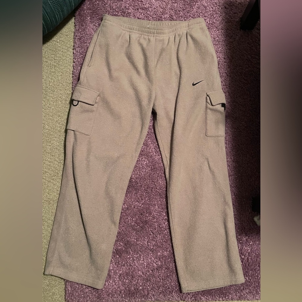 Nike Beige sherpa Cargo Pants